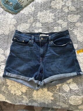Levi's Dark Blue Rolled Cuff Denim Shorts